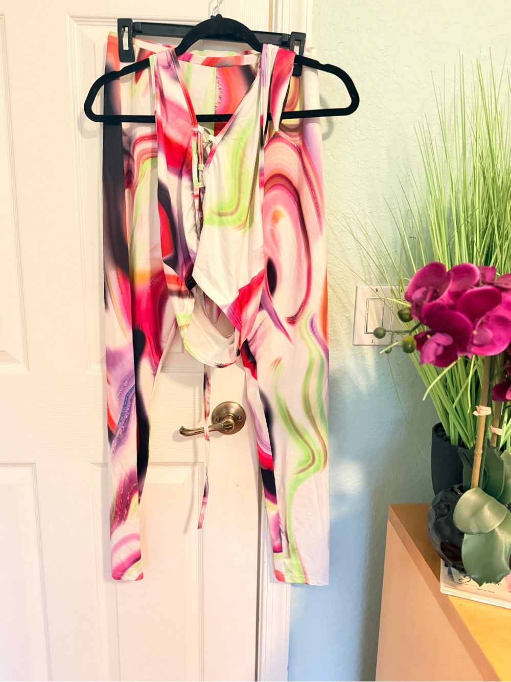 SHEIN Multicolor Swirl Sleeveless Bodysuit